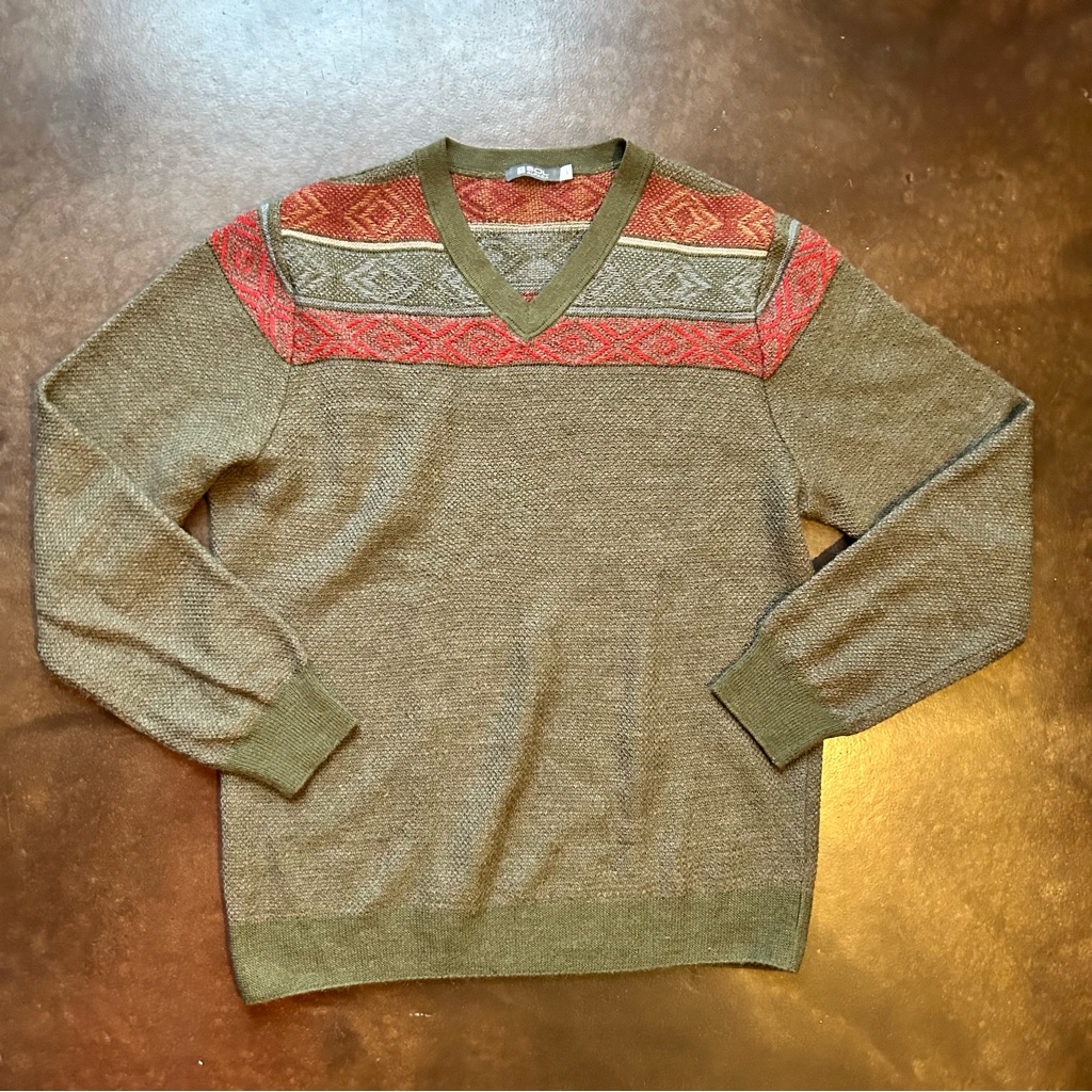 Sol Alpaca- Men’s Large 100% Baby Alpaca Knit Peruvian Sweater